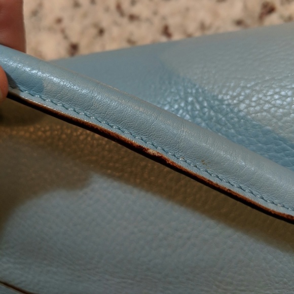 Kate Spade light blue pebbled leather barrel bag - Picture 6 of 6